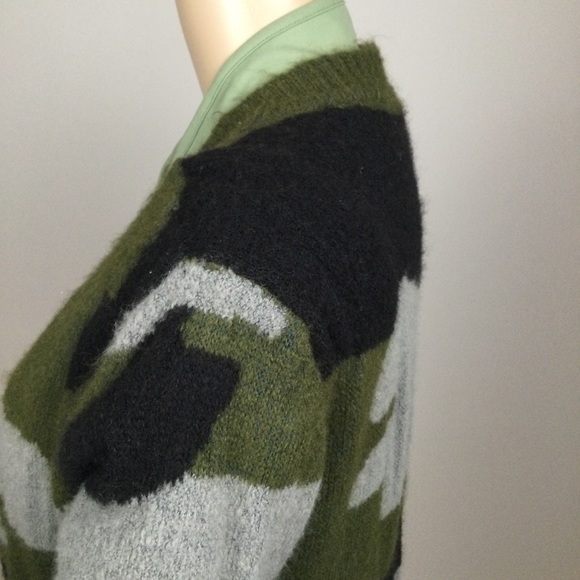 Women’s DESIGN LAB Long Length Green/Grey Animal Print Cardigan, Size XS - Picture 4 of 8